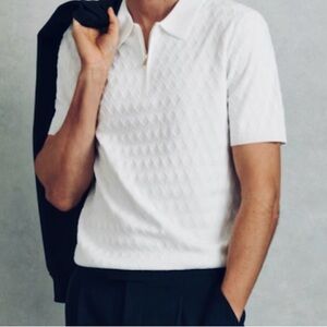Coral Bay Textured White Polo Shirt